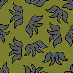 Seamless floral pattern, liberty ditsy print in delicate pastel colors. Pretty botanical design: small hand drawn flowers, little leaves, simple abstract bouquets on a light background