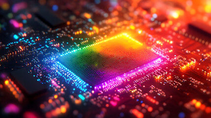 advanced robotic manufacturing process for semiconductors and computer chips from silicon wafers with cutting-edge technology in chip production
