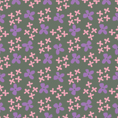 Cute hand drawn floral seamless pattern background