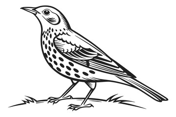 a  silhouette (Thrush) vector with a white background