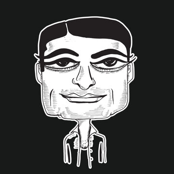 Detailed digital illustration of an Indian man  