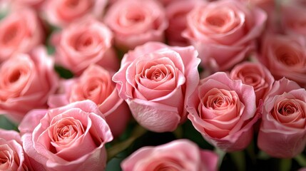 Obraz premium Vibrant Close-Up of Blooming Pink Roses Showcasing Delicate Petals and Rich Colors