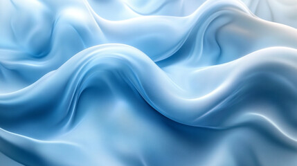 Obraz premium Soft blue fabric draped elegantly creating waves of texture and depth in natural light