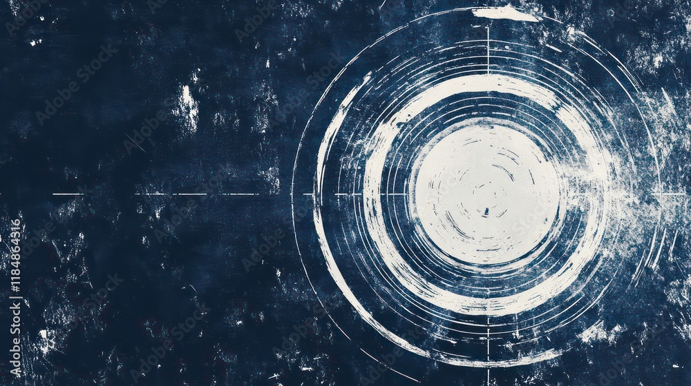 Poster Abstract concentric circles grunge texture background design.