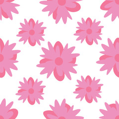 Cute hand drawn floral seamless pattern background