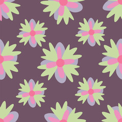 Cute hand drawn floral seamless pattern background