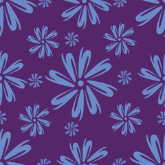 Cute hand drawn floral seamless pattern background