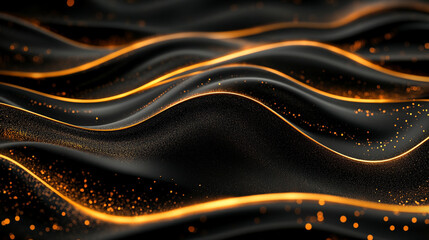 Waves of shimmering gold light over dark textured surface create dynamic visual flow