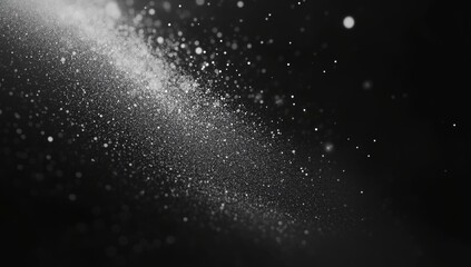 Obraz premium White Particles on Black Background, Starry Sky Texture