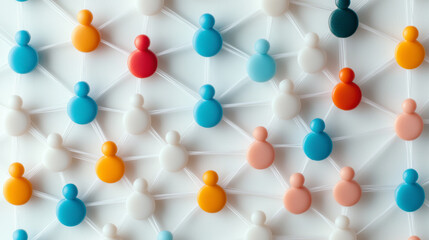 Colorful Figurines Connect in a Vibrant Arrangement on a White Background Showcasing Diversity and Unity
