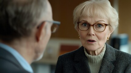 Elderly Couple Discussing Retirement Financial Planning