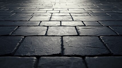 Urban pathway cobblestone pavement street photography city environment low angle viewpoint textured surface