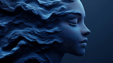 female robot face with artificial intelligence concept featuring futuristic humanoid design and advanced robotic technology innovation
