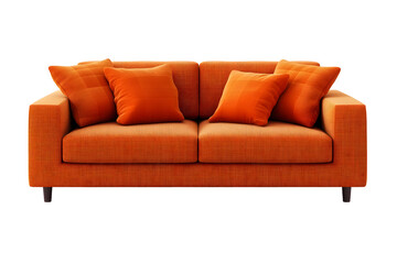 orange couch sofa isolated on transparent png