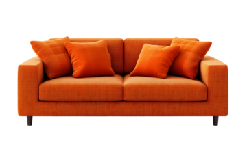 orange couch sofa isolated on transparent png