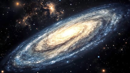 Naklejka premium Spiral galaxy in deep space with stars and nebulae.