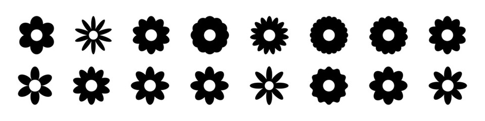 Flower  icons set.Flower icon collection.Flat  style.Vector illustration.