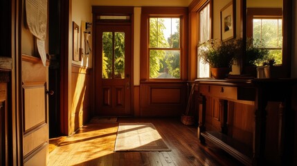 Large Indoor Space with Console Table and Mirror