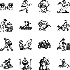 Set of Hand Drawn Adventure Icons 