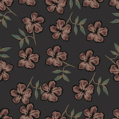 Seamless pattern with flowers and plants