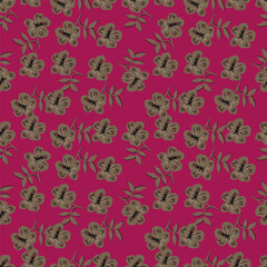 Seamless pattern with flowers and plants