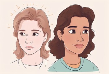 Two young women sharing a secret with smiles on their faces