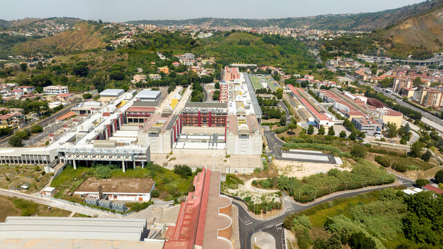 Aerial view of the Federico II University campus in Naples, Italy. This is the Monte Sant Angelo complex and the faculties of economics and physics are located here.