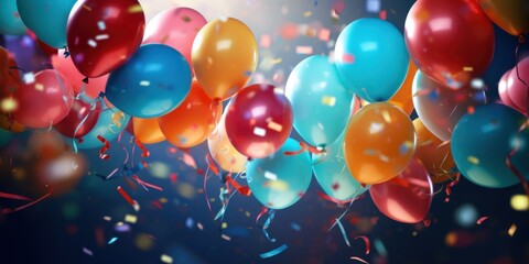 Festive celebration with colorful balloons indoor venue event photography joyful atmosphere close-up view party theme