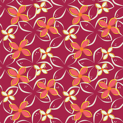 Cute hand drawn floral seamless pattern background