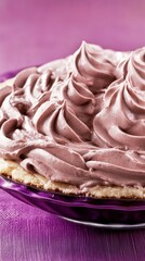 A Delectable Purple Pie with Whipped Cream: A Sweet Culinary Masterpiece