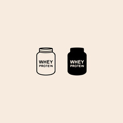 whey protein bottle icon flat vector design. 