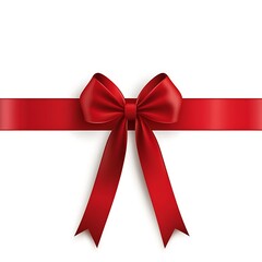 Fototapeta premium red satin ribbon and bow vector illustration 