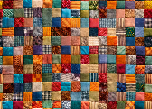 Colorful patchwork quilt pattern. perfect for crafting or design inspiration.