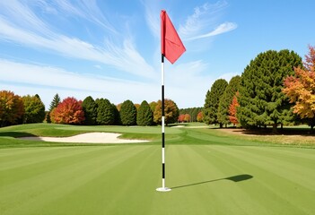 Obraz premium golf course with flag