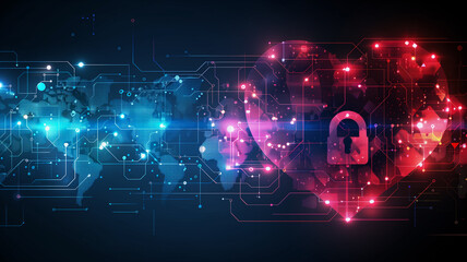  Valentine background with hearts.Love lock., unity, memory concepts. Heart in a digital space. Valentine’s Day greeting, love confession, romantic relationships, heart, lights