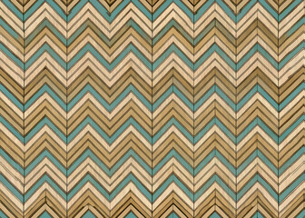Fototapeta premium Vintage chevron pattern in beige and teal.