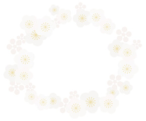 シンプルモダンな白梅のフレーム