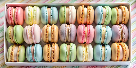 Box of Gourmet Macarons in Pastel Shades