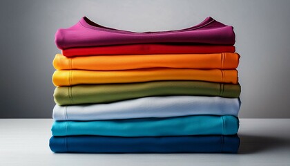 stack of colorful clothes