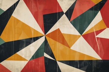 Fototapeta premium Abstract geometric design with vibrant colors and sharp angles, suitable for modern art or backgrounds.