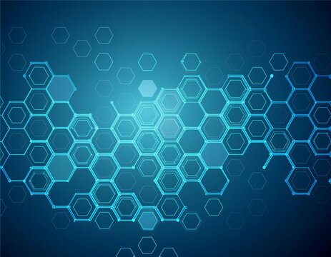 hexagon concept design abstract technology background  generative ai