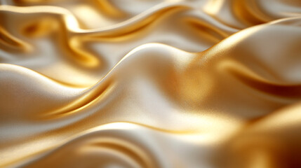 Obraz premium Soft golden fabric gracefully draping with elegant folds and textures