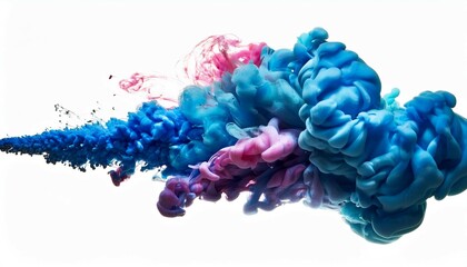 cloud of ink in water isolated on white