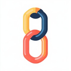 Colorful chain links symbolizing connection and unity in a modern, minimalist design.