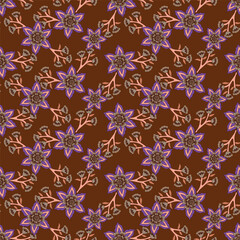 Wallpaper in the style of Baroque. Seamless vector background. Set of colored floral ornament. Graphic pattern for fabric, wallpaper, packaging