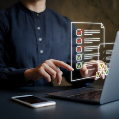 Illustration of Four Check Marks on a Checklist Indicating Completion of Tasks or Filling Online Forms Successfully
