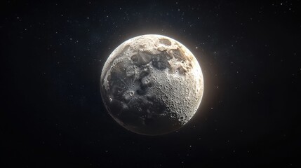 Fototapeta premium A stunning view of the moon illuminated against a starry night sky.