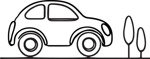 Creative Car Icon Vector Line Art for Designers