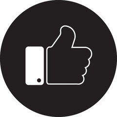 Thumb up icon. Like button for website and mobile app. Line style. Good, positive Gesture Button Sign. Social Media Feedback Symbol. Isolated Vector Illustration.