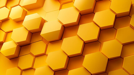 Abstract yellow hexagon pattern creating a modern textured background design